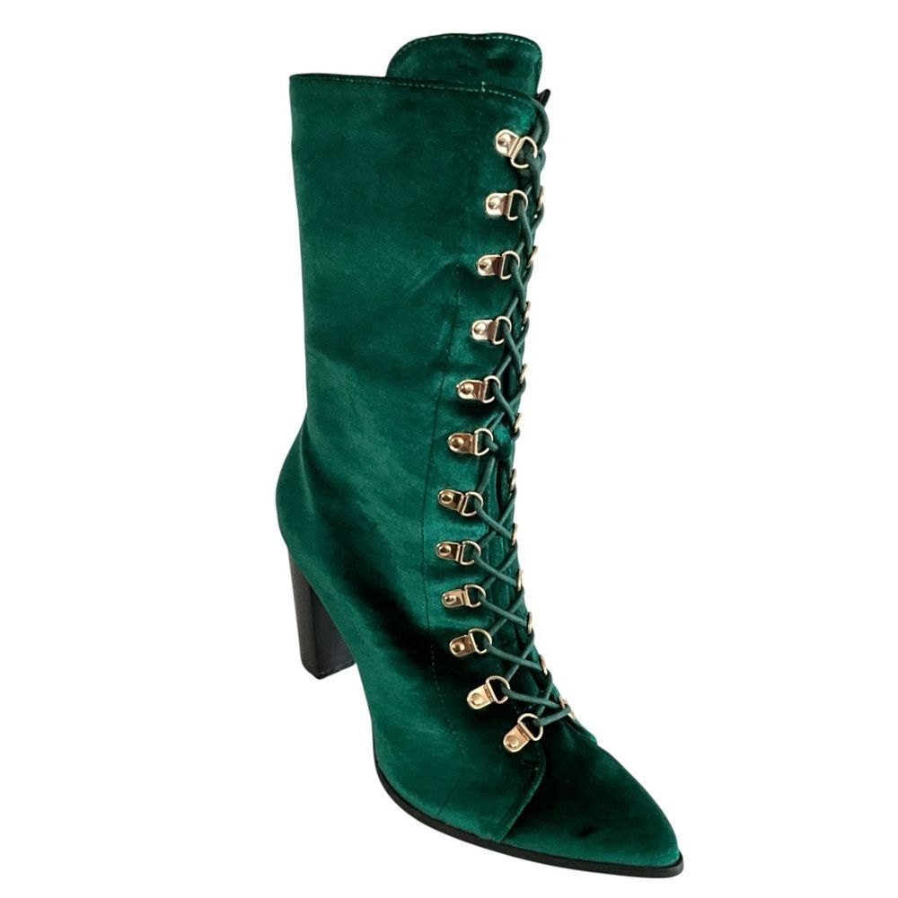 Penny Loves Kenny Elegant Argent Lace-Up Boots Point-toe 11